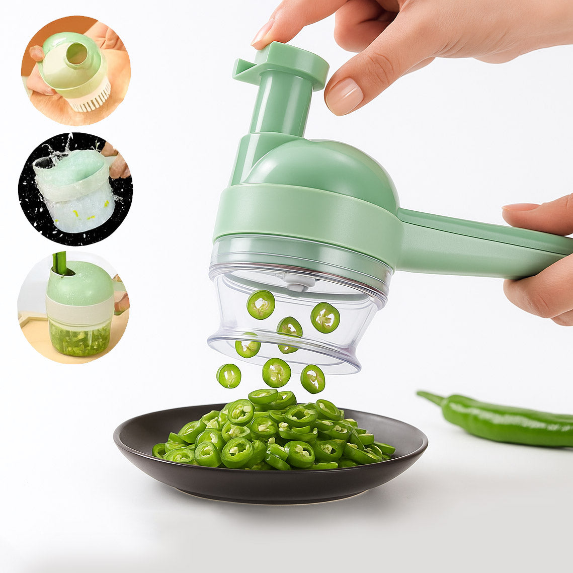 PicaTodo 4 en 1 Cortador de Alimentos Multifuncional